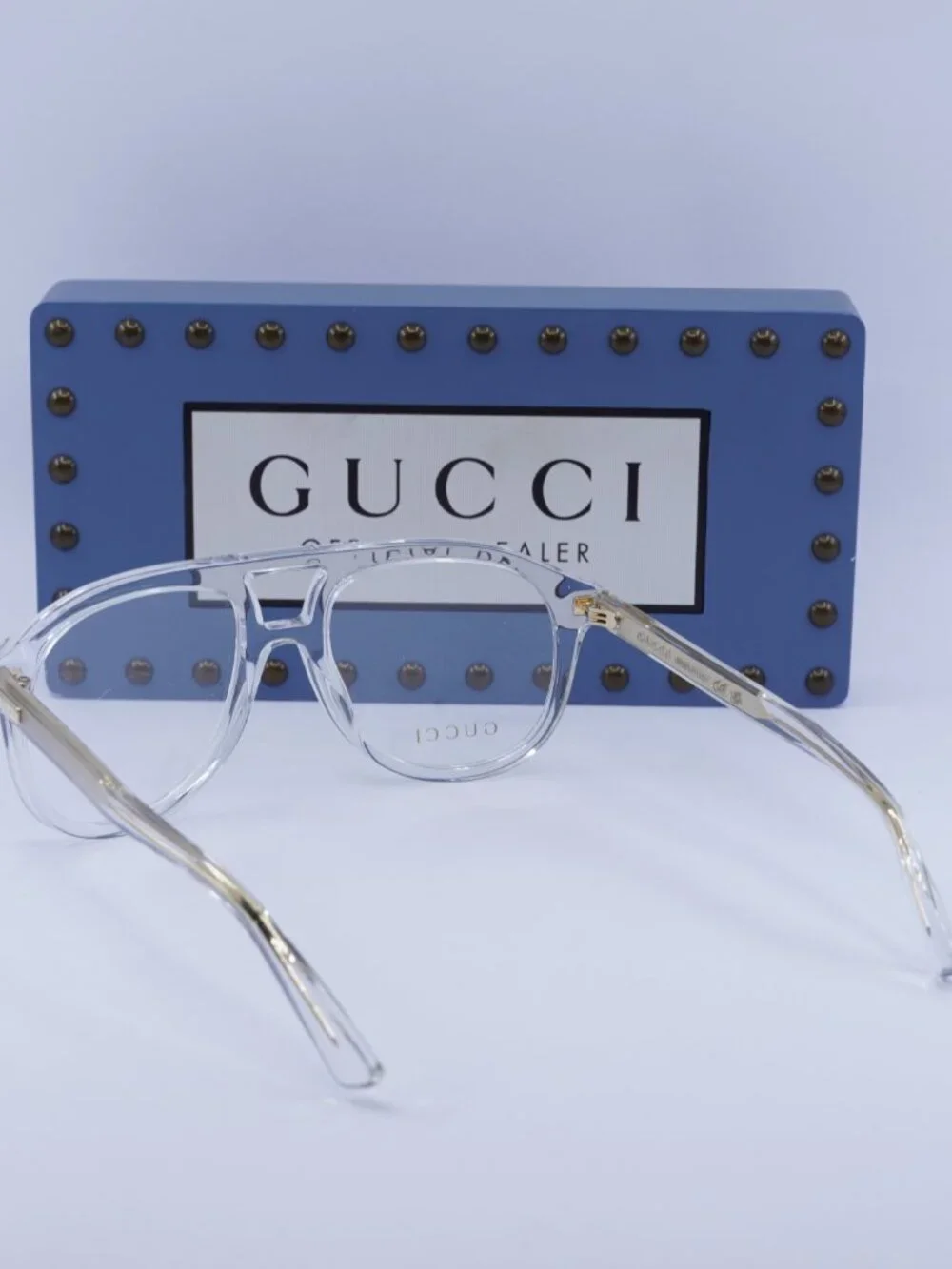 Gucci GG1320O 003 Aviator Eyeglasses – Transparent 54mm